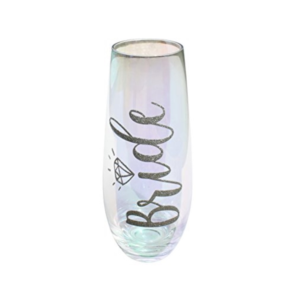 Silver Glitter Bride Glass